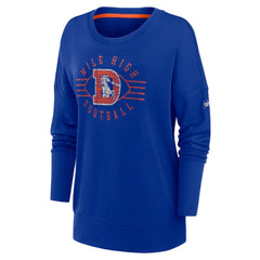 Denver Broncos Women's Rewind Playback Icon Performance Pullover Sweatshirt Royal - Nike