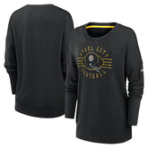 Pittsburgh Steelers Women's Rewind Playback Icon Performance Pullover Sweatshirt Black - Nike