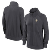 New Orleans Saints Women's Premium Raglan Performance Half-Zip Sweatshirt Charcoal - Nike