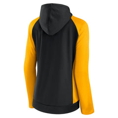 Pittsburgh Steelers Women's End Around Lightweight Raglan Full-Zip Hoodie Jacket Black/Gold - Fanatics
