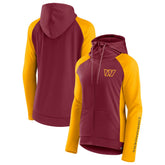 Washington Commanders Women's End Around Lightweight Raglan Full-Zip Hoodie Jacket Burgundy/Gold - Fanatics