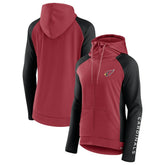 Arizona Cardinals Women's End Around Lightweight Raglan Full-Zip Hoodie Jacket Cardinal/Black - Fanatics