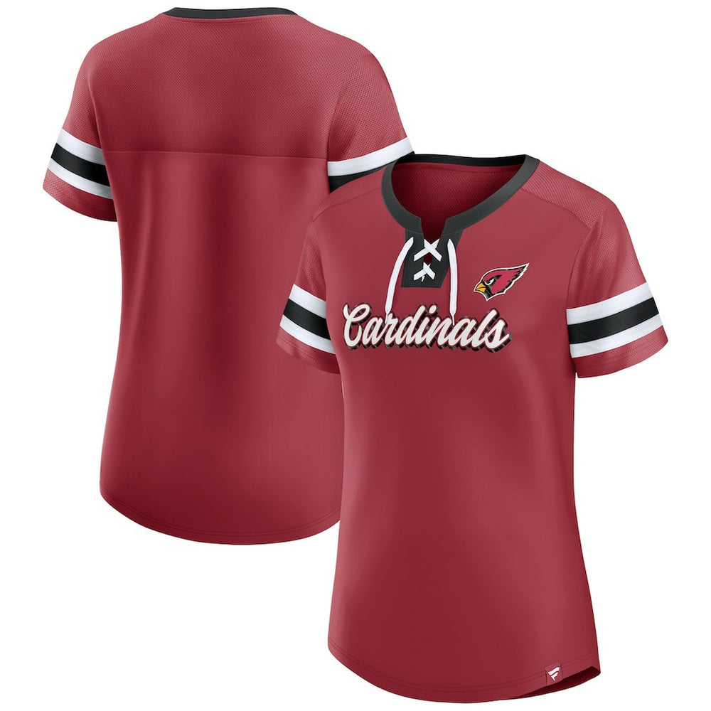 Arizona Cardinals Women's Original State Lace-Up T-Shirt Cardinal - Fanatics