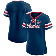 Houston Texans Women's Original State Lace-Up T-Shirt Navy - Fanatics