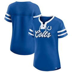 Indianapolis Colts Women's Original State Lace-Up T-Shirt Royal - Fanatics