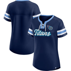 Tennessee Titans Women's Original State Lace-Up T-Shirt Navy - Fanatics
