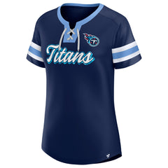 Tennessee Titans Women's Original State Lace-Up T-Shirt Navy - Fanatics