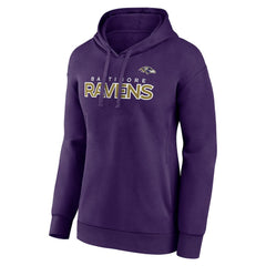 Baltimore Ravens Women's Iconic Cotton Fleece Checklist Pullover Hoodie Purple - Fanatics