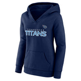 Tennessee Titans Women's Iconic Cotton Fleece Checklist Pullover Hoodie Navy - Fanatics
