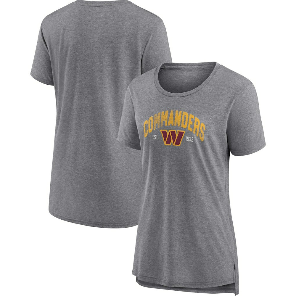 Washington Commanders Women's Drop Back Modern T-Shirt Heathered Gray - Fanatics