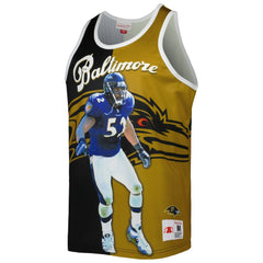 Ray Lewis Baltimore Ravens Retired Player Graphic Tank Top Black/Gold - Mitchell & Ness