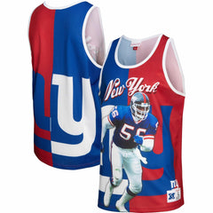 Lawrence Taylor New York Giants Retired Player Graphic Tank Top Royal/Red - Mitchell & Ness