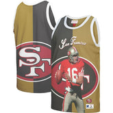 Joe Montana San Francisco 49ers Retired Player Graphic Tank Top Black/Gold - Mitchell & Ness