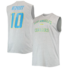 Justin Herbert Los Angeles Chargers Big & Tall Player Name & Number Muscle Tank Top Heathered Gray - NFL
