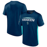 Seattle Kraken Fanatics Authentic Pro Rink Tech T-Shirt Deep Sea Blue/Light Blue