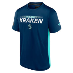 Seattle Kraken Fanatics Authentic Pro Rink Tech T-Shirt Deep Sea Blue/Light Blue