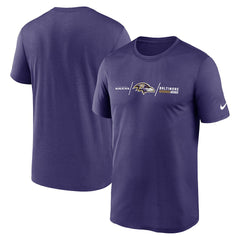 Baltimore Ravens Horizontal Lockup Legend T-Shirt Purple - Nike