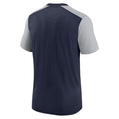 Seattle Seahawks Color Block Team Name T-Shirt Heathered College Navy/Heathered Gray - Nike