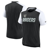 Las Vegas Raiders Color Block Team Name T-Shirt Heathered Black/White - Nike