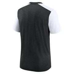 Las Vegas Raiders Color Block Team Name T-Shirt Heathered Black/White - Nike