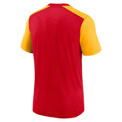 Kansas City Chiefs Color Block Team Name T-Shirt Heathered Red/Heathered Gold - Nike