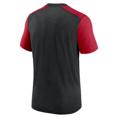 Atlanta Falcons Color Block Team Name T-Shirt Heathered Black/Heathered Red - Nike