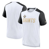 New Orleans Saints Color Block Team Name T-Shirt White/Heathered Black - Nike
