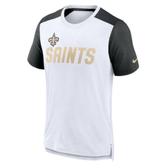 New Orleans Saints Color Block Team Name T-Shirt White/Heathered Black - Nike