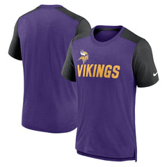 Minnesota Vikings Color Block Team Name T-Shirt Heathered Purple/Heathered Black - Nike