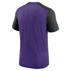 Minnesota Vikings Color Block Team Name T-Shirt Heathered Purple/Heathered Black - Nike