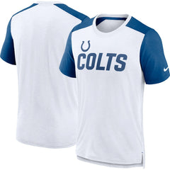 Indianapolis Colts Color Block Team Name T-Shirt White/Heather Royal - Nike