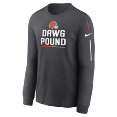 Cleveland Browns Team Slogan Long Sleeve T-Shirt Anthracite - Nike