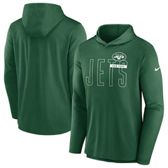 New York Jets Lightweight Performance Hooded Long Sleeve T-Shirt Green - Nike