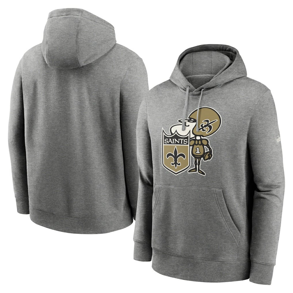 New Orleans Saints Rewind Club Fleece Pullover Hoodie Heathered Gray - Nike