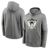 Oakland Raiders Rewind Club Fleece Pullover Hoodie Heathered Gray - Nike