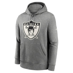 Oakland Raiders Rewind Club Fleece Pullover Hoodie Heathered Gray - Nike