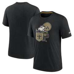 New Orleans Saints Rewind Playback Logo Tri-Blend T-Shirt Black - Nike