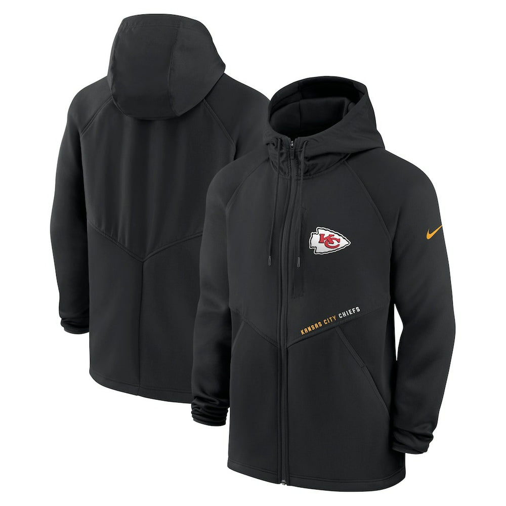 Kansas City Chiefs Spacer Raglan Performance Full-Zip Hoodie Black - Nike