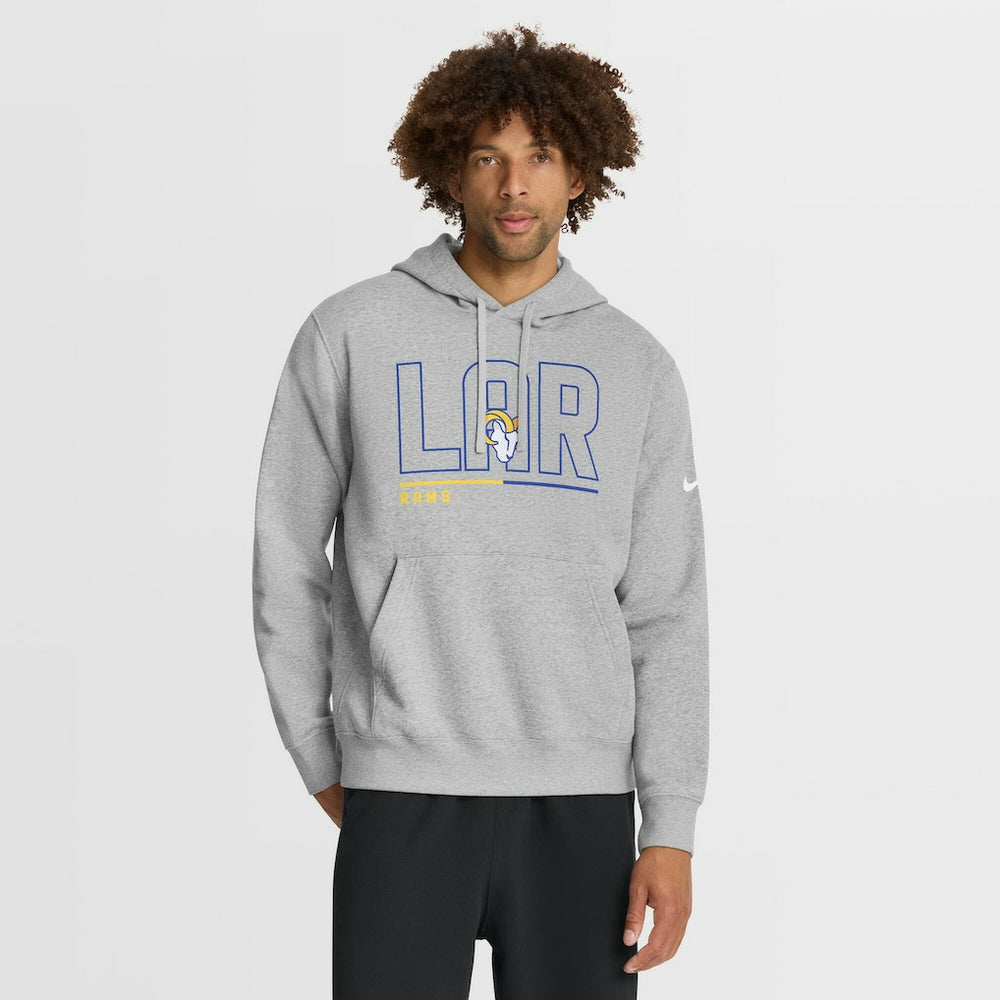 Los Angeles Rams City Code Club Fleece Pullover Hoodie Heathered Gray - Nike