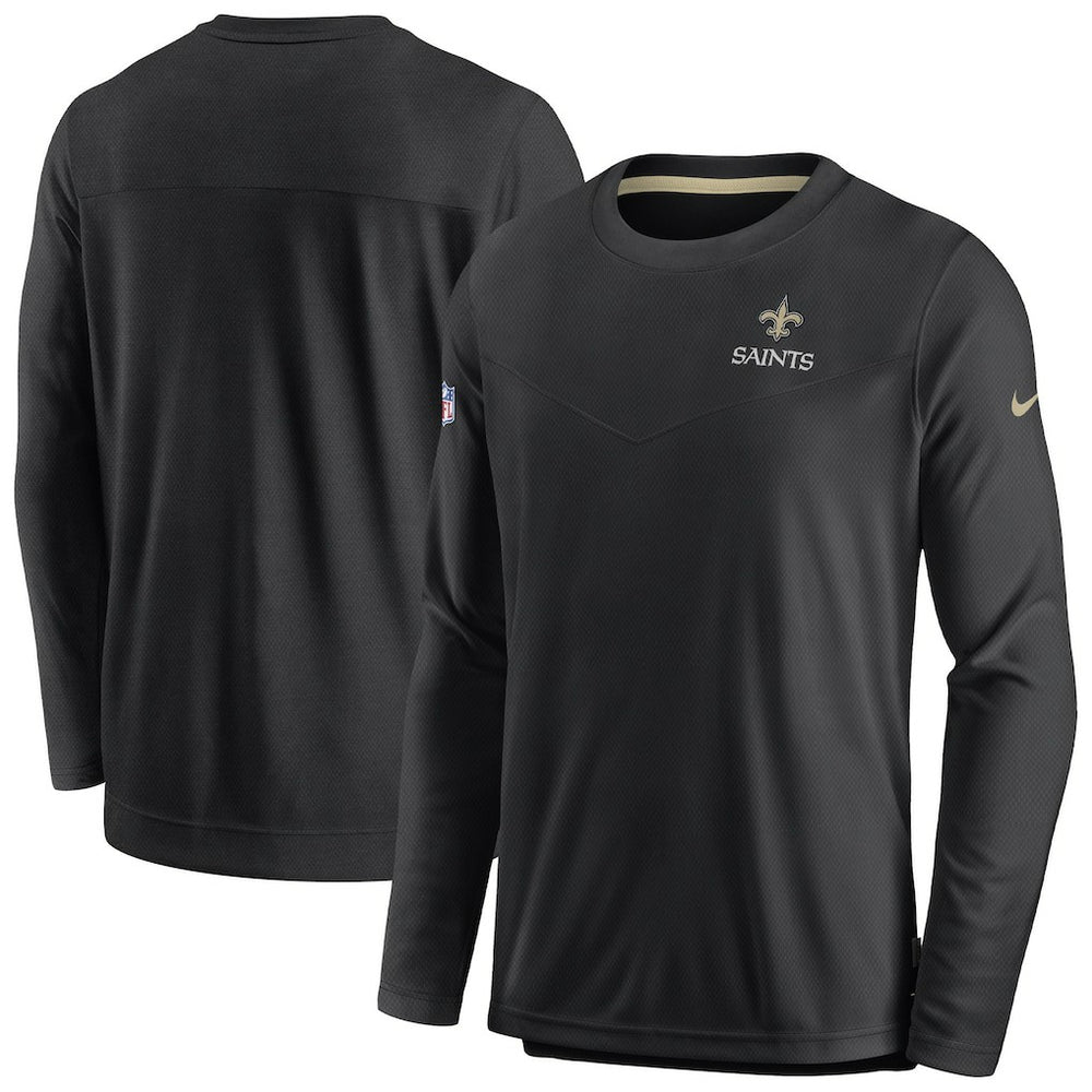 New Orleans Saints Sideline Lockup Performance Pullover Sweatshirt Black - Nike