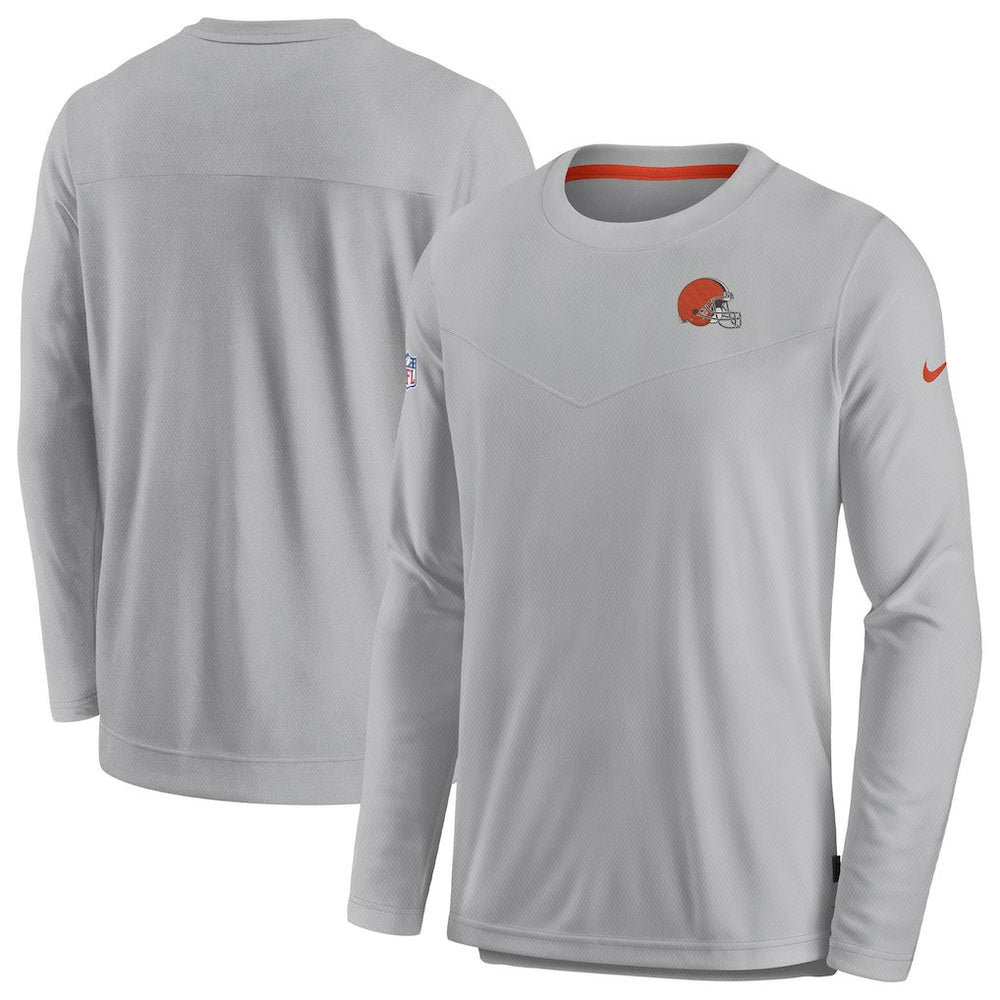 Cleveland Browns Sideline Lockup Performance Pullover Sweatshirt Gray - Nike