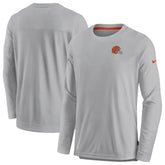 Cleveland Browns Sideline Lockup Performance Pullover Sweatshirt Gray - Nike