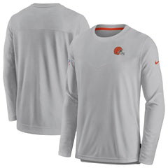 Cleveland Browns Sideline Lockup Performance Pullover Sweatshirt Gray - Nike