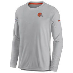 Cleveland Browns Sideline Lockup Performance Pullover Sweatshirt Gray - Nike
