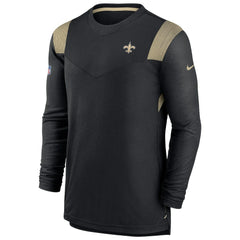 New Orleans Saints Sideline Tonal Logo Performance Player Long Sleeve T-Shirt Black - Nike