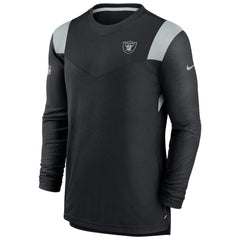 Las Vegas Raiders Sideline Tonal Logo Performance Player Long Sleeve T-Shirt Black - Nike
