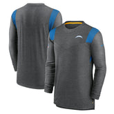 Los Angeles Chargers Sideline Tonal Logo Performance Player Long Sleeve T-Shirt Charcoal - Nike