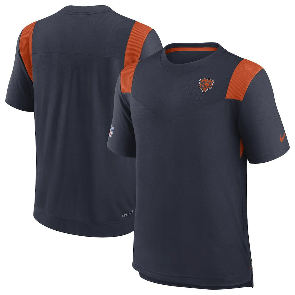 Chicago Bears Sideline Tonal Logo Performance Player T-Shirt Navy - Nike