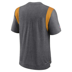 Green Bay Packers Sideline Tonal Logo Performance Player T-Shirt Heather Charcoal - Nike
