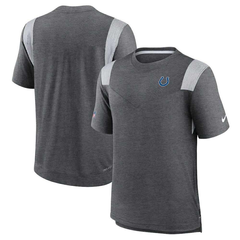 Indianapolis Colts Sideline Tonal Logo Performance Player T-Shirt Heather Charcoal - Nike